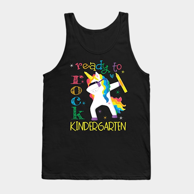 Dabbing Ready To Rock Kindergarten Unicorn 1st Day Of School Tank Top by Kimmicsts